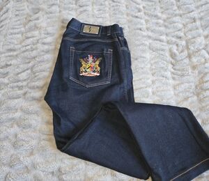 Billionaire Boys Club Dark Blue Straight Jeans with Embroidered Crest